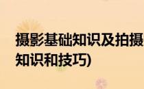 摄影基础知识及拍摄技巧大合集(摄影的基本知识和技巧)
