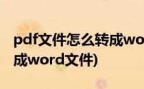 pdf文件怎么转成word文件(PDF文件怎么转成word文件)