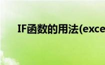 IF函数的用法(excel表格if函数的用法)