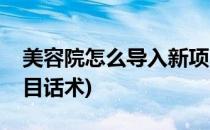 美容院怎么导入新项目(美容院怎么导入新项目话术)