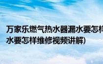 万家乐燃气热水器漏水要怎样维修视频(万家乐燃气热水器漏水要怎样维修视频讲解)