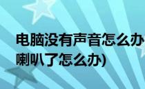 电脑没有声音怎么办有小喇叭(电脑上没有小喇叭了怎么办)