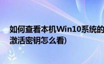 如何查看本机Win10系统的激活码与激活密钥(win10系统激活密钥怎么看)