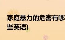 家庭暴力的危害有哪些(家庭暴力的危害有哪些英语)