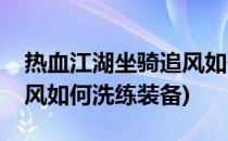 热血江湖坐骑追风如何洗练(热血江湖坐骑追风如何洗练装备)