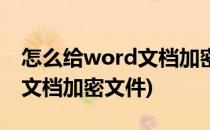 怎么给word文档加密文件加密(怎么将word文档加密文件)