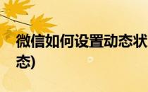 微信如何设置动态状态(微信如何设置动态状态)