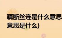 藕断丝连是什么意思是怎么回事(藕断丝连的意思是什么)