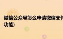 微信公众号怎么申请微信支付(微信公众号怎么申请微信支付功能)