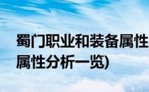 蜀门职业和装备属性分析一(蜀门职业和装备属性分析一览)