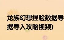 龙族幻想捏脸数据导入攻略(龙族幻想捏脸数据导入攻略视频)