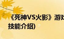 《死神VS火影》游戏技能介绍(死神VS火影技能介绍)