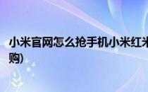 小米官网怎么抢手机小米红米手机抢购攻略(小米手机怎样抢购)