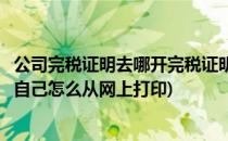 公司完税证明去哪开完税证明怎么在网上打印(企业完税证明自己怎么从网上打印)