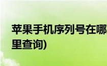 苹果手机序列号在哪里(苹果手机序列号在哪里查询)