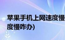 苹果手机上网速度慢怎么办(苹果手机上网速度慢咋办)