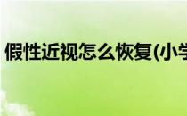 假性近视怎么恢复(小学生假性近视怎么恢复)