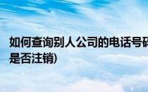 如何查询别人公司的电话号码(如何查询别人公司的电话号码是否注销)