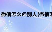 微信怎么@别人(微信怎么别人拉不了我进群)