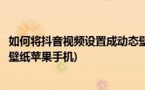 如何将抖音视频设置成动态壁纸(如何将抖音视频设置成动态壁纸苹果手机)