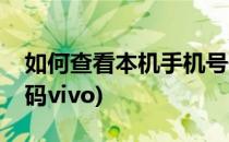 如何查看本机手机号码(如何查看本机手机号码vivo)