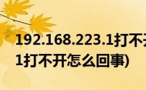 192.168.223.1打不开怎么办(192.168.223.1打不开怎么回事)