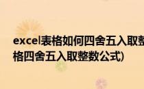 excel表格如何四舍五入取整公式ROUND和 INT(excel表格四舍五入取整数公式)
