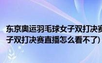 东京奥运羽毛球女子双打决赛直播怎么看(东京奥运羽毛球女子双打决赛直播怎么看不了)