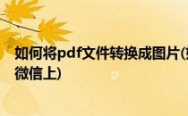 如何将pdf文件转换成图片(如何将pdf文件转换成图片发在微信上)