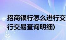 招商银行怎么进行交易查询(招商银行怎么进行交易查询明细)