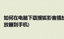 如何在电脑下载搜狐影音播放器(如何在电脑下载搜狐影音播放器到手机)