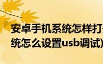 安卓手机系统怎样打开USB调试模式(安卓系统怎么设置usb调试)