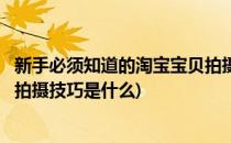 新手必须知道的淘宝宝贝拍摄技巧(新手必须知道的淘宝宝贝拍摄技巧是什么)