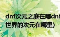 dnf次元之庭在哪dnf次元之庭怎么进(地下城世界的次元在哪里)