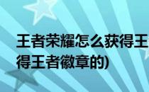 王者荣耀怎么获得王者徽章(王者荣耀怎么获得王者徽章的)