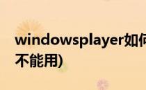 windowsplayer如何使用(windowsplayer不能用)