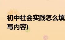 初中社会实践怎么填写(初中社会实践怎么填写内容)