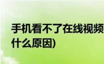 手机看不了在线视频(手机看不了在线视频是什么原因)
