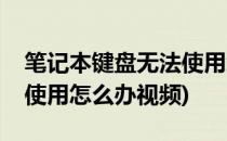 笔记本键盘无法使用怎么办(笔记本键盘无法使用怎么办视频)