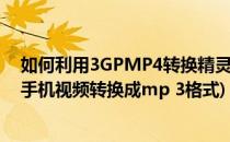 如何利用3GPMP4转换精灵将视频转换为手机格式(怎样把手机视频转换成mp 3格式)