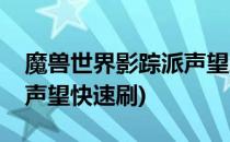 魔兽世界影踪派声望怎么刷(魔兽世界影踪派声望快速刷)