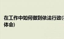 在工作中如何做到依法行政(在工作中如何做到依法行政心得体会)