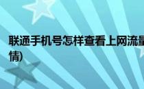 联通手机号怎样查看上网流量详单(联通手机号怎样查流量详情)