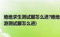 绝地求生测试服怎么进?绝地求生体验服怎么玩?(绝地求生手游测试服怎么进)