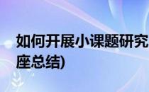 如何开展小课题研究(如何开展小课题研究讲座总结)
