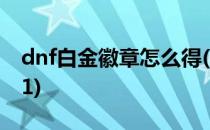 dnf白金徽章怎么得(dnf白金徽章怎么得2021)