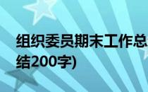 组织委员期末工作总结(组织委员期末工作总结200字)