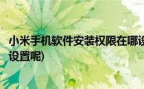小米手机软件安装权限在哪设置(小米手机软件安装权限在哪设置呢)