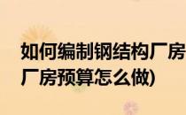 如何编制钢结构厂房的全部预算表格(钢结构厂房预算怎么做)