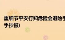 重细节平安行知危险会避险手抄报(知危险会避险安全文明行手抄报)